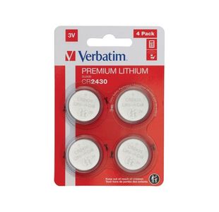 Verbatim CR2430 3V Premium Lithium Battery (Pack of 4) 49534