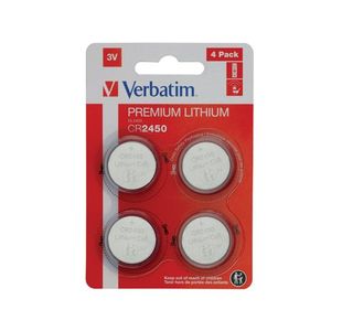 Verbatim CR2450 3V Premium Lithium Battery (Pack of 4) 49535