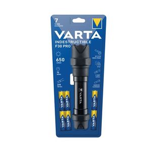 Varta Indestructible F30 Torch 78 Hour Run Time 6xAA Black 18714101421