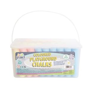 Craft Planet Coloured Playground Chalk Tub of 52 CPT 714104