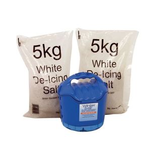 Handheld Salt Shaker and 2xBags of White Salt 5kg 389106