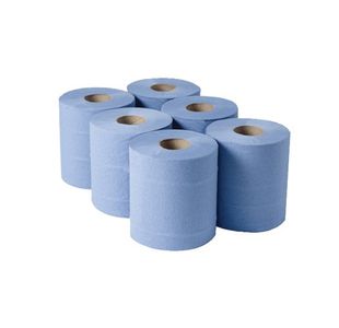 1-Ply Blue Centrefeed Rolls 300mx175mm (Pack of 6) 852660