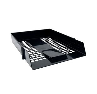 Contract Letter Tray Plastic Construction Mesh Design 275x61x350mm Black WX10050A