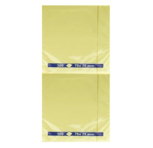 Yellow Repositionable Quick Notes Pad 75x75mm (Pack of 12) WX10502