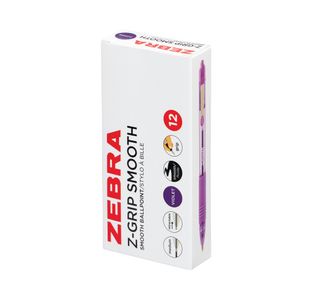 Zebra Z-Grip Retractable Ballpoint Pen Violet Pack of 12 4901681030545