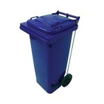 2Work Wheelie Bin Ref 120L Pedal Blu