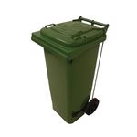 2Work Wheelie Bin Ref 120L Pedal Grn
