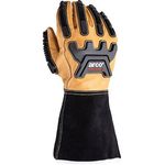 Long-Cuff Lthr Impact Gloves Xl