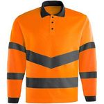 Orange Ls Hi-Vis Polo Shirt Xl