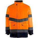 Org/Navy Waterproof Hi-Vis Coat Xl