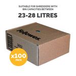 Fellowes Shredder Bags 28L Pk100