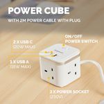 Fellowes Power Cube Type G Uk/Ie Wht