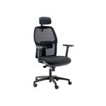 Rovia Mesh Chr Adj Arms Headrest Blk