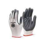 Nitrile P/C Poly Gloves Grey L Pk10