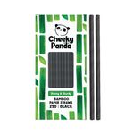 Bamboo Paper Straws Black Pk250