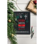 Securit Woody Chalkbrd Chalk Mkr Blk