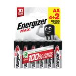 Energizer Max Aa Battery 4+2 Pk6