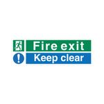 Fire Exit Keep Clear Vinyl 150X450