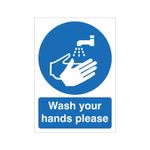 Wash Your Hands Please Sign Vinyl A5