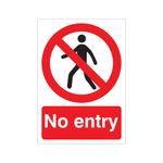 No Entry Sign Rigid Plastic A5