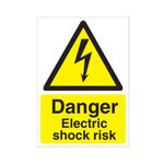 Danger Electric Shock Risk Vinyl A5