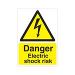 Danger Electric Shock Risk Plas A5