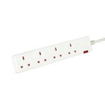 5 Star 4-Way Extension Lead 2M Wht