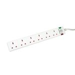 5 Star 6-Gang Extension Lead 2M Wht