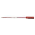 Ball Pen Clr Barrel Med Red Pk20