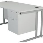 Jemini 2 Drw Fixed Pedestal White
