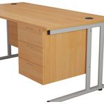 Jemini 3 Drw Fixed Ped Beech