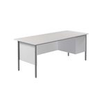 Modara Desk 2Drw Fxd Ped 1800Mm Wht