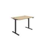 Sm Sit/Stand Desk 1200X800 Oak/Blk