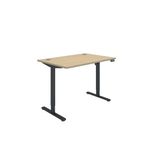 Sm Sit/Stand Desk 1200X800 Oak/Blk