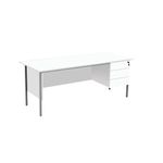 Modara Desk 3Drw Fxd Ped 1800Mm Wht