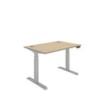 Dm Sit/Stand Desk 1200X800 Oak/Slv
