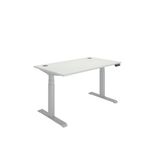Dm Sit/Stand Desk 1400X800 Wht/Slv