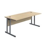 Modara Tu Rect Desk 1800Mm Oak/Slv