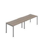 2P Bench Desk 1200Mm Grey Oak/Slv X2