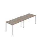 2P Bench Desk 1200Mm Grey Oak/Wht X2