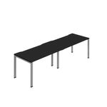 2 Person Bench Desk 1400 Blk/Slv X2
