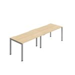 2P Bench Desk 1400Mm Nova Oak/Slv X2
