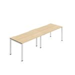 2P Bench Desk 1400Mm Nova Oak/Wht X2