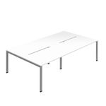 4 Per Back-Back Bench Desk Wht/Slv