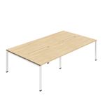 4 Per Back-Back Bench Desk Noak/Wht