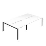 4 Per Back-Back Bench Desk Wht/Blk