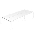 6 Per Back-Back Bench Desk Wht/Wht