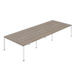 6 Per Back-Back Bench Desk Goak/Wht