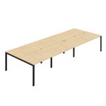 6 Per Back-Back Bench Desk Noak/Blk