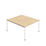 2 Per Back-Back Bench Desk Noak/Wht